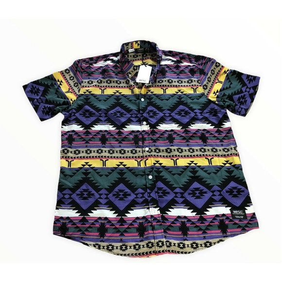 Wesc Olavi Printed Aztec Shirt Button Down Unisex - Picture 2 of 6